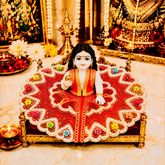 Designer Laddu Gopal Ji Dress | Heavy Stone & Embroidery Work | Premium Handmade Kanha Poshak - Red