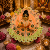 Premium Designer Laddu Gopal Ji Dress – Stone Work | Embroidery Brder | Washable Fabric - Orange
