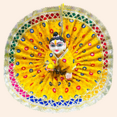 Designer Laddu Gopal Ji Dress with Star Work & Ghota Patti Lace Border