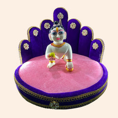 Blue & Pink Decorated Singhasan for Laddu Gopal Ji – Comfortable & Divine Seat