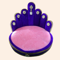 Blue & Pink Decorated Singhasan for Laddu Gopal Ji – Comfortable & Divine Seat