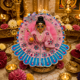 Premium Designer Laddu Gopal Ji Dress – Stone Work | Embroidery Brder | Washable Fabric - Pink