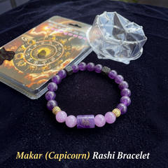 Makar (Capricorn) Rashi Bracelet | Premium Natural Zodiac Gemstone Bracelet