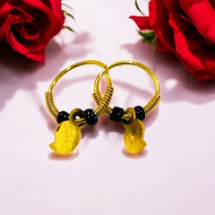 Golden Round Earrings for Laddu Gopal Ji – Lightweight & Suitable for All Sizes