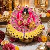 Premium Designer Laddu Gopal Ji Dress – Stone Work | Embroidery Brder | Washable Fabric - Dark Pink
