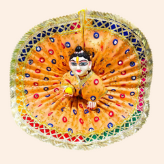 Designer Laddu Gopal Ji Dress with Star Work & Ghota Patti Lace Border