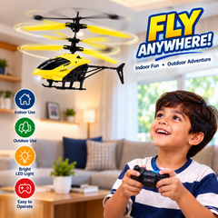 Remote Control Flying Helicopter Toy for Kids – Yellow RC Helicopter with Dual Rotors
