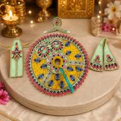 Heavy Designer Laddu Gopal Ji Dress – Handcrafted Stone Work Janmashtami Special Dress