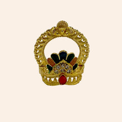 Golden Metal Multi-Color Designer Mukut for Laddu Gopal Ji – Traditional Crown