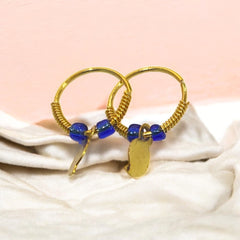 Golden Round Earrings for Laddu Gopal Ji – Lightweight & Suitable for All Sizes