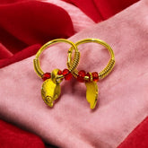 Golden Round Earrings for Laddu Gopal Ji – Lightweight & Suitable for All Sizes