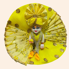 Lemon Yellow Laddu Gopal Ji Dress Set with Designer Patka & Pagdi – Handmade & Festive Wear