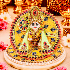 Heavy Designer Laddu Gopal Ji Dress – Handcrafted Stone Work Janmashtami Special Dress