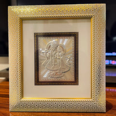 10 x 12 Inch Silver Radha Krishna Decorated Frame – Wall Hanging