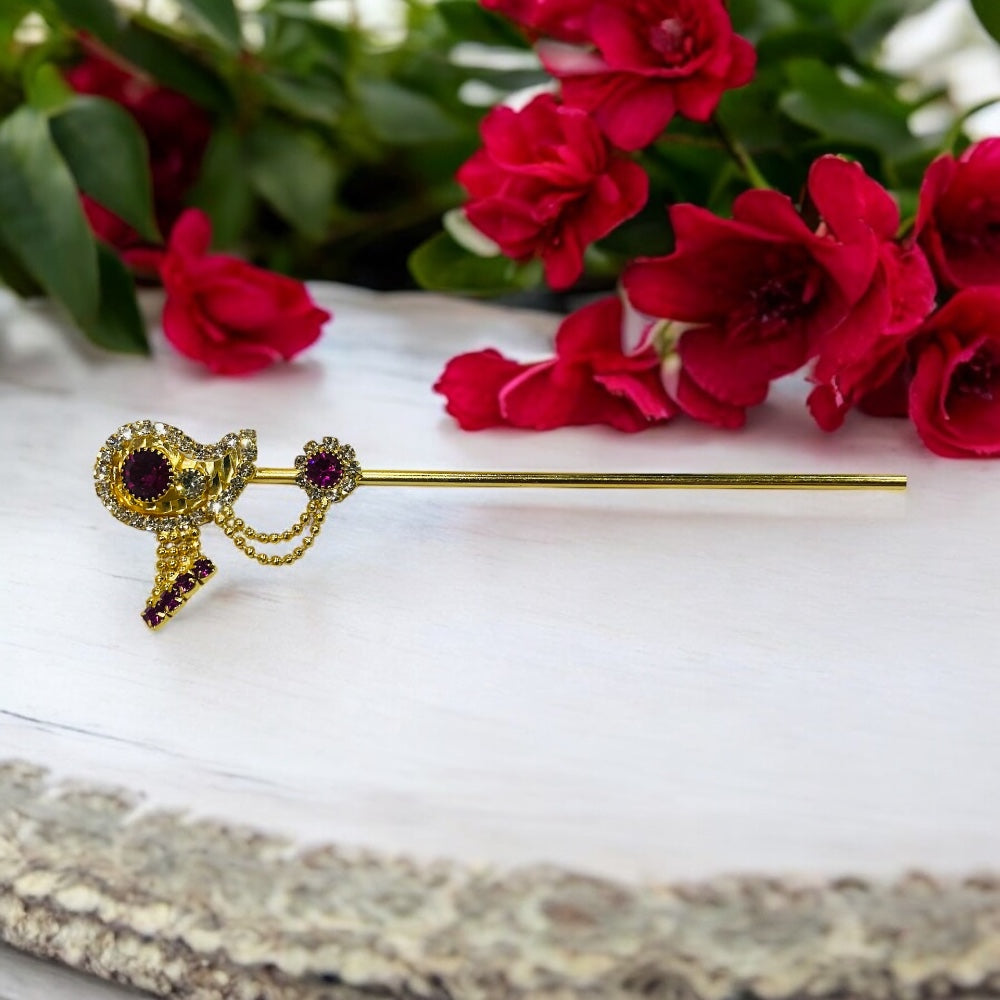 Designer Metal Flute with Jerkins for Laddu Gopal Ji – 4 Inch | Decorative Krishna Bansuri