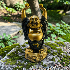 Madhav Collections Laughing Buddha Statue (4-5 Inch) – Dusty Marble Idol for Home, Office & Shop | Symbol of Luck, Wealth & Positivity