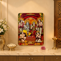 Ram Darbar Photo Frame 10 × 12 Inch – Shri Ram, Sita, Lakshman & Hanuman Ji | Devotional Wall Decor