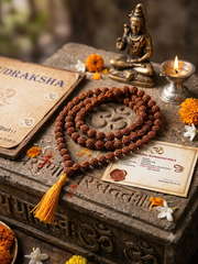 Natural Small Rudraksha Mala – Lab Tested Sacred Prayer Beads for Meditation & Spiritual Wear