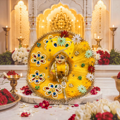 Heavy Designer Laddu Gopal Ji Dress with Beautiful Pagdi – Janmashtami Special - Yellow