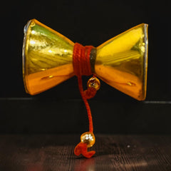 Small Golden Damru for Lord Shiva | Mini Decorative Toy for Pooja & Shivling