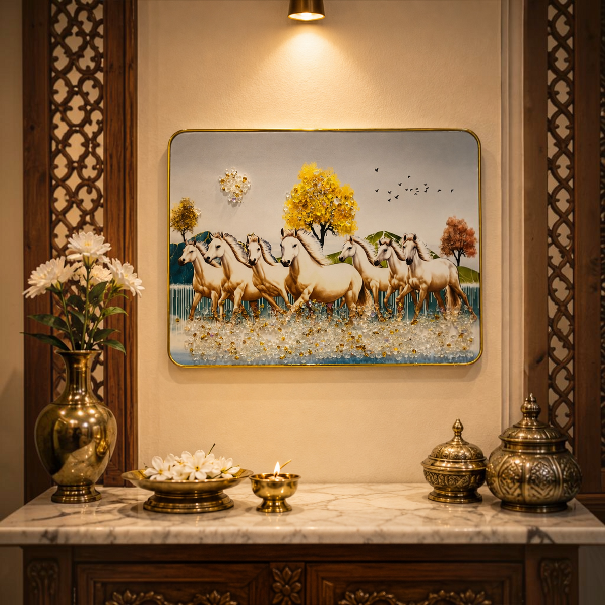 7 Running Horses Scenery – Decorative Photo Frame