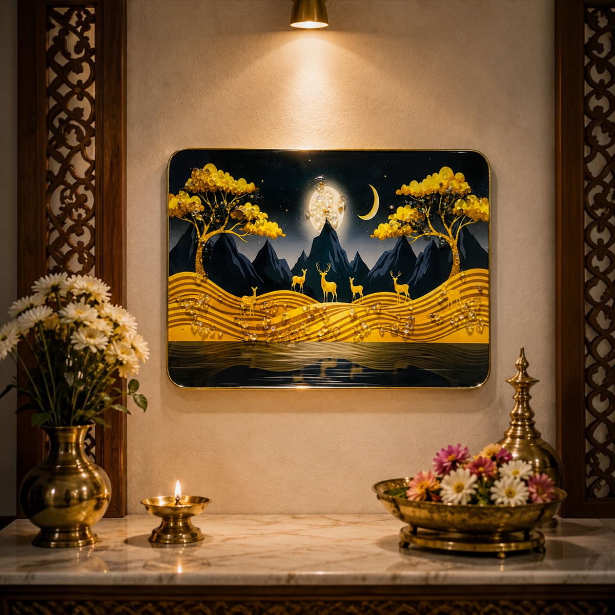 Deer Decorative Wall Frame – 10×12 Inch | Elegant Home Décor & Wall Art