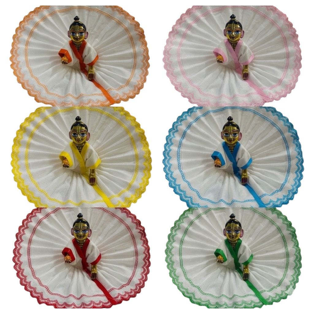6 Color Cotton Combo Dresses for Laddu Gopal Ji | Soft & Comfortable Daily Wear Set