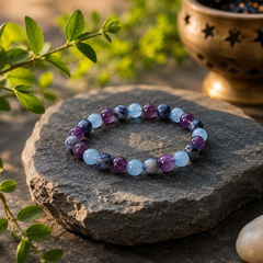 Energised Precious Gemstone Bracelet | Natural Crystal Beaded Bracelet for Positivity & Balance