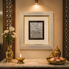 Silver Decorated God Photo Frame – 10 x 12 Inch | Beautiful Durga maa & Devotional Wall Decor