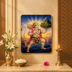 Bajrang Bali Photo Frame 10 × 12 Inch – Beautiful Hanuman Ji Decorative Frame | Wall Hanging