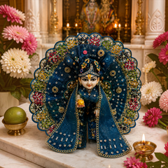 Heavy Designer Laddu Gopal Ji Poshak with Pagdi & Patka – Janmashtami Special - Morpankhi