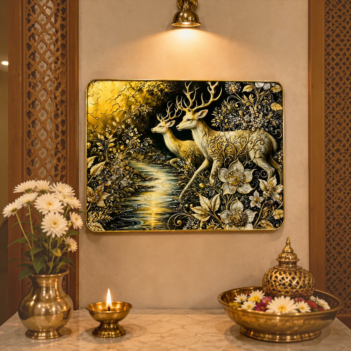 Deer Decorative Wall Frame – 10×12 Inch | Elegant Home Décor & Wall Art